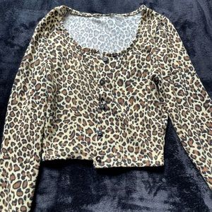 Cheetah Print Button Down Long Sleeve